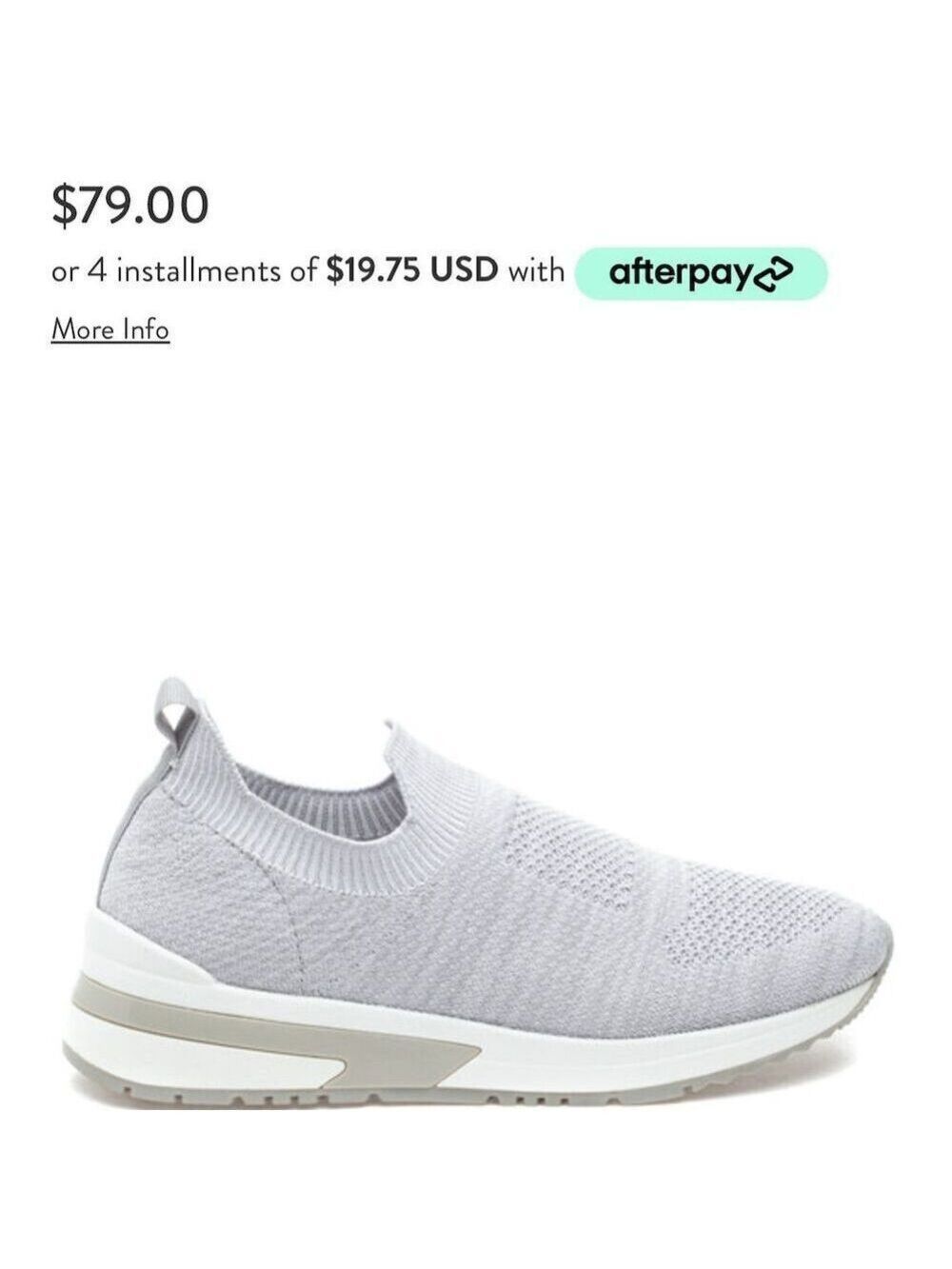 JSlides Women's Golic Gray Knit Slip-On Sneakers Casual Platform Shoes